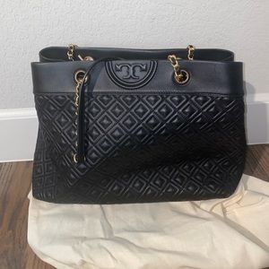 Tory Burch black double strap handbag